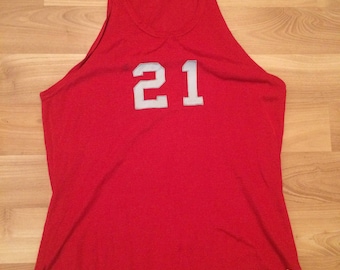 1920's / 1930's size 42 vintage Lowe & Campbell Athletic Good's men's basketball jersey red gray 20' 30's fits like Medium