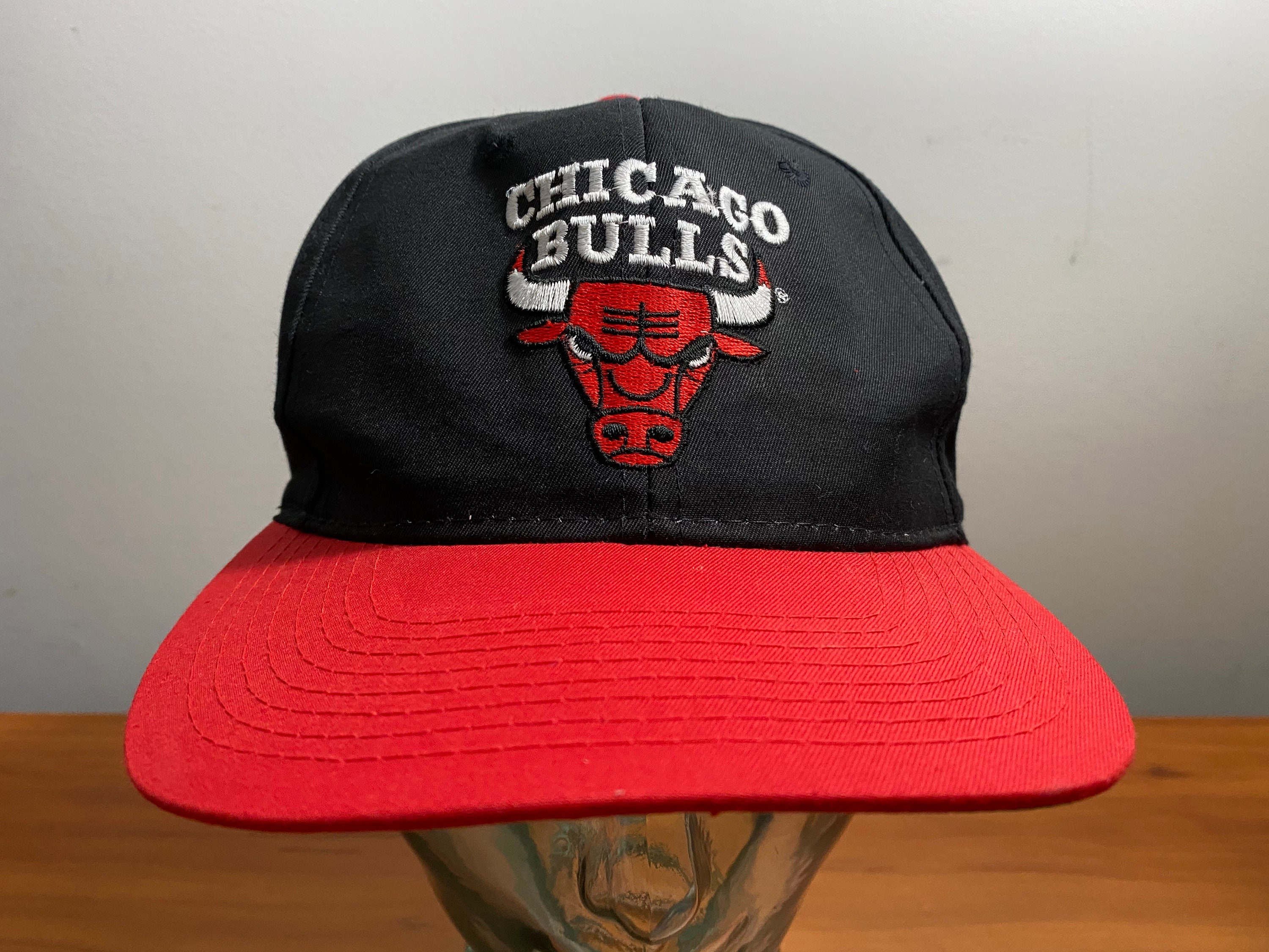 90's Chicago Bulls Baseball Cap Snapback Hat Black Red - Etsy Hong