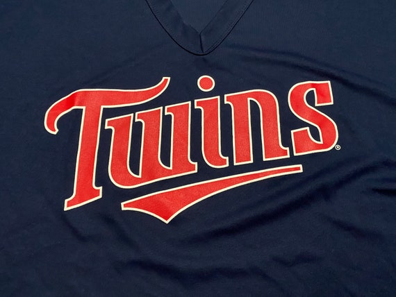 90's Minnesota Twins クーパーズタウン XL古着ゲームシャツ NEW XL 90's Minnesota Twins Jersey Men's Blue Red Vintage