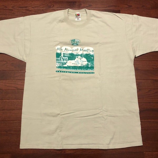 XXL 1998 APCWS Civil War Sites T shirt men's gray green white 11th Annual Meeting vintage 90's Fruit of the Loom 1990's 2XL E