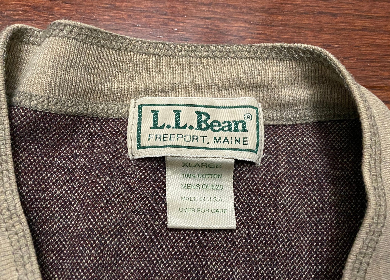 XL vintage L.L. Bean men's long sleeve henley T shirt gray | Etsy