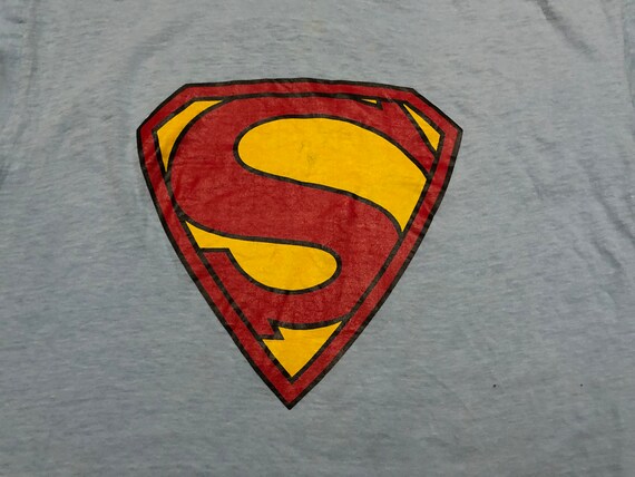 XL 70's Superdad men's T shirt light blue red yel… - image 2