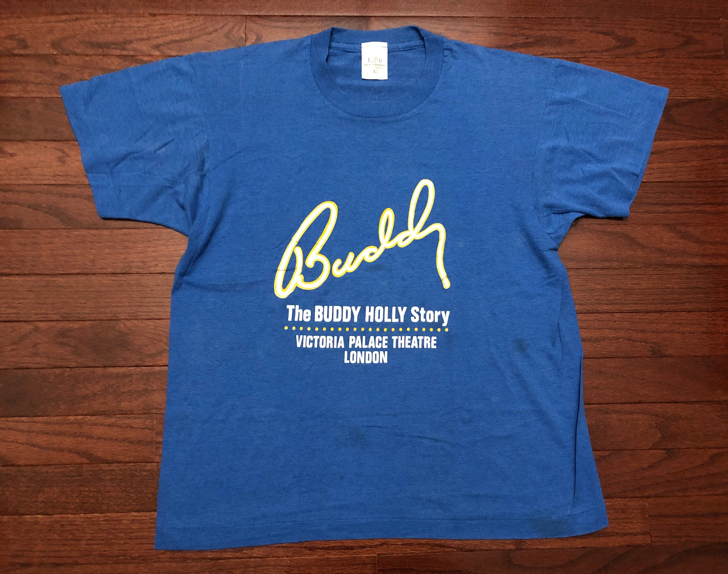 The Buddy Holly Story Tee 90s サイズXL Large 90's the Buddy Holly Story Men's T Shirt Blue White