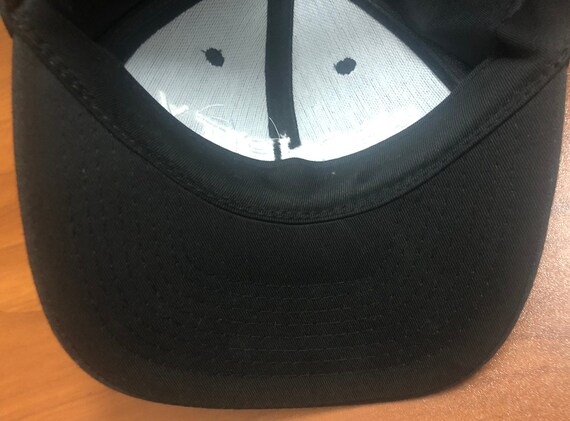 90's SECURITY snapback hat baseball cap black whi… - image 6