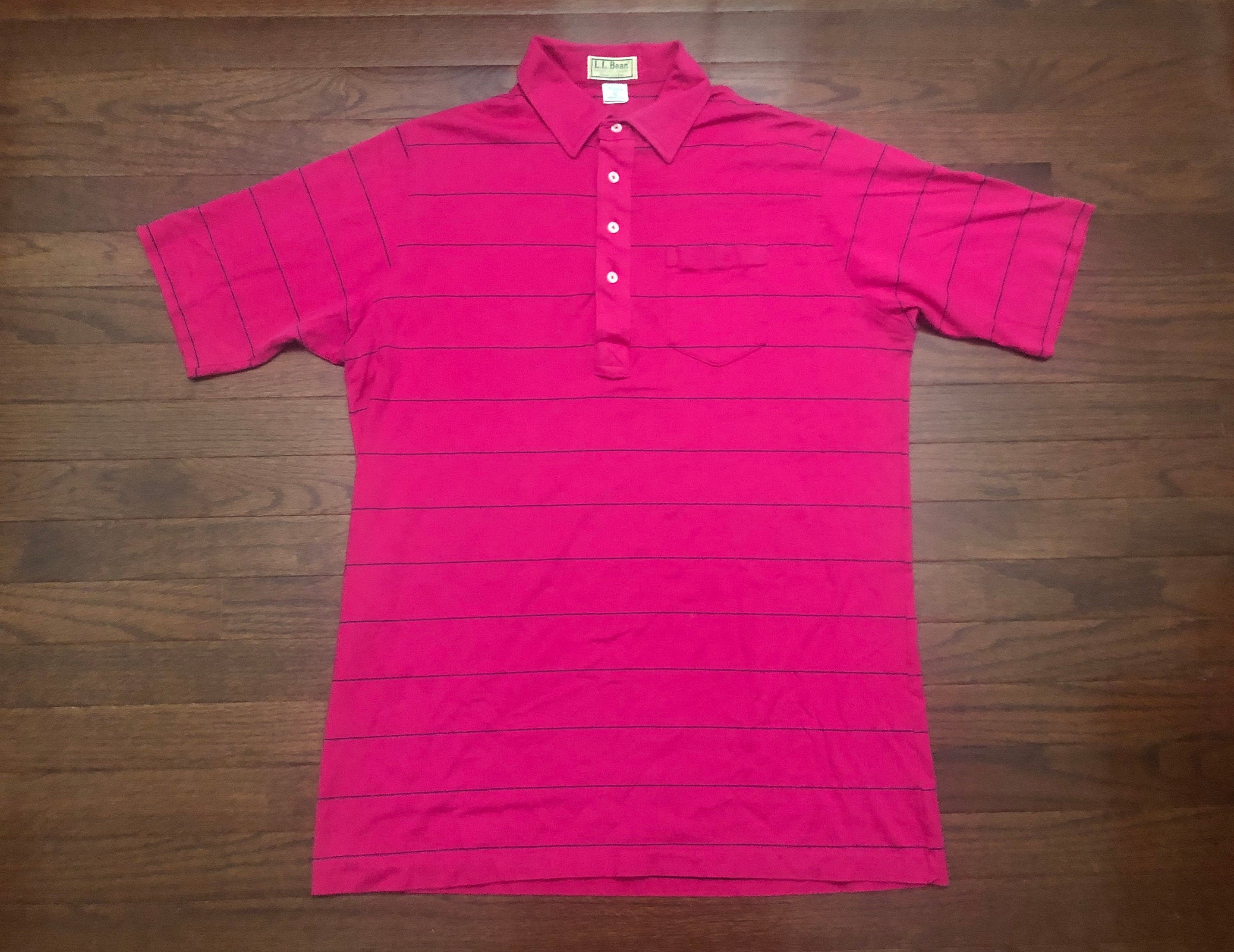 L.L. Bean Men's Pocket Polo Shirt Pink 