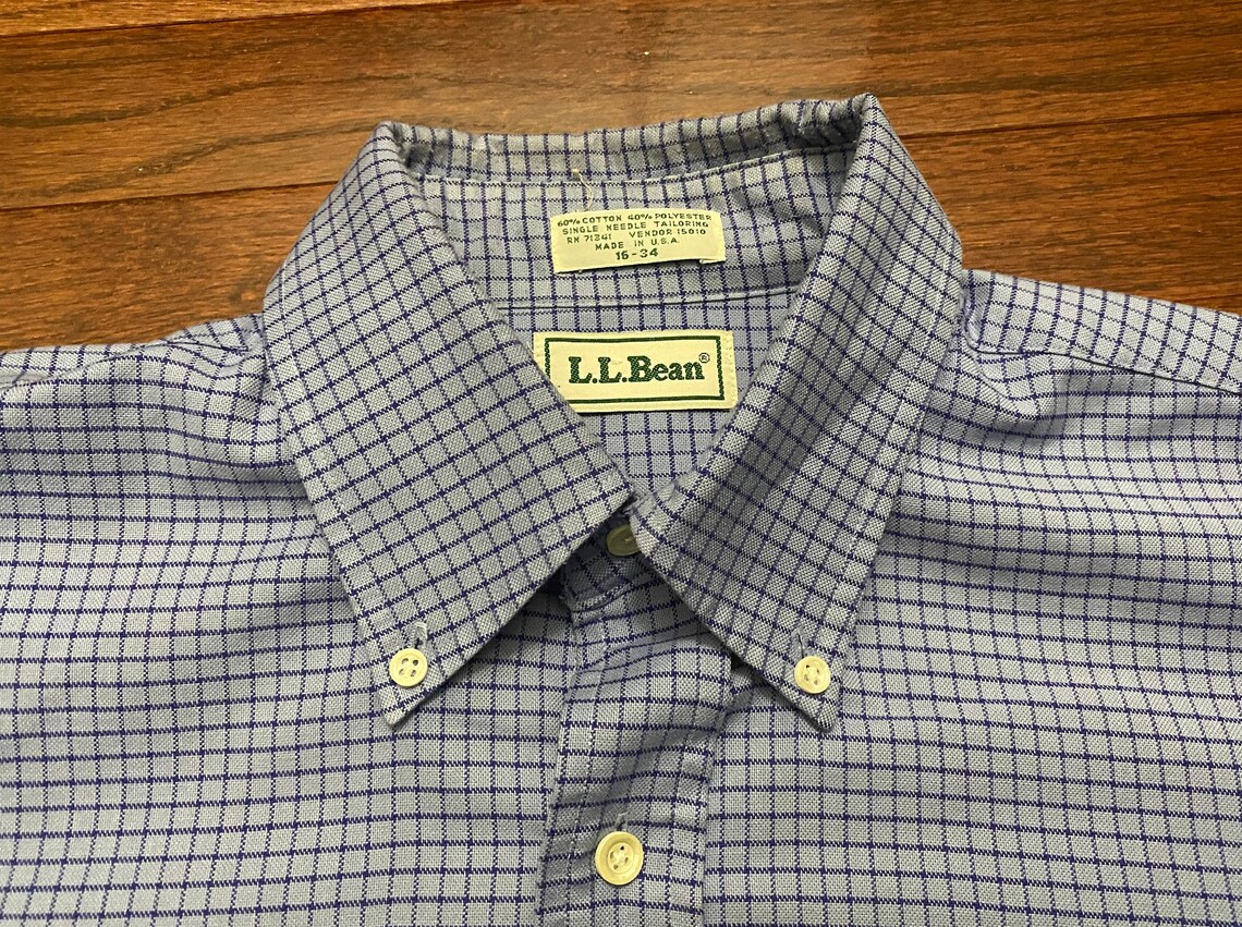 XL 1997 L.L. Bean Men's Button Down Collar Shirt Blue Made - Etsy UK