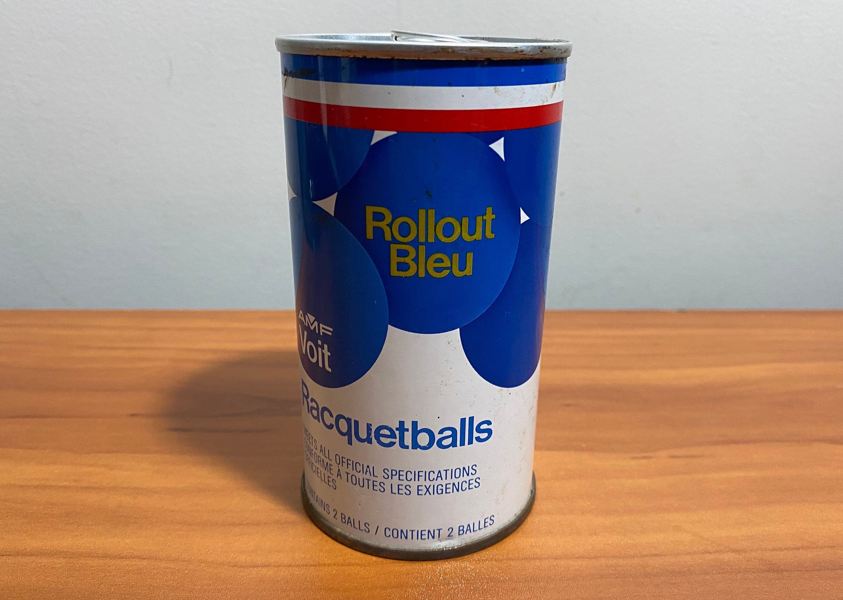 AMF Voit Rollout Raquetballs BLACK BALLS Red Cans Rare 