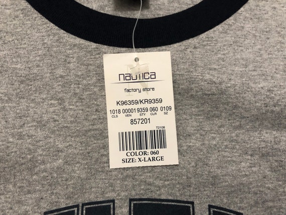 NEW XL 90's Nautica T shirt men's gray blue vinta… - image 5