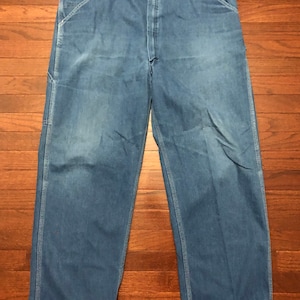 Size 42 x 30 vintage Sears men&#39;s carpenter jeans pants blue workwear department store