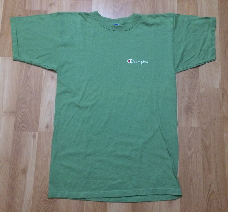 olive green champion t shirt