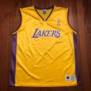 Lebron James Nike Authentic Lakers Jersey Gold and Purple 