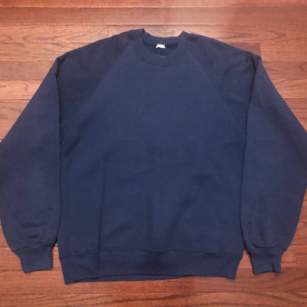 Large 80's Jerzees men's crew sweatshirt vintage crewneck 1980's dark blue