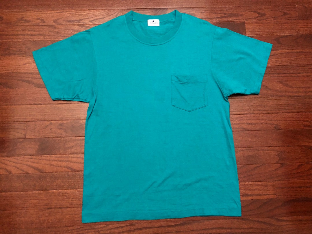 Medium 80's Jockey Pocket T Shirt Green Vintage 1980's Etsy