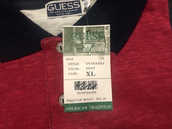 NEW XL 90 s Guess Jeans Polo Shirt Men s Red Dark Blue Yellow Green California Striped Vintage 90 s NWT E Etsy Canada