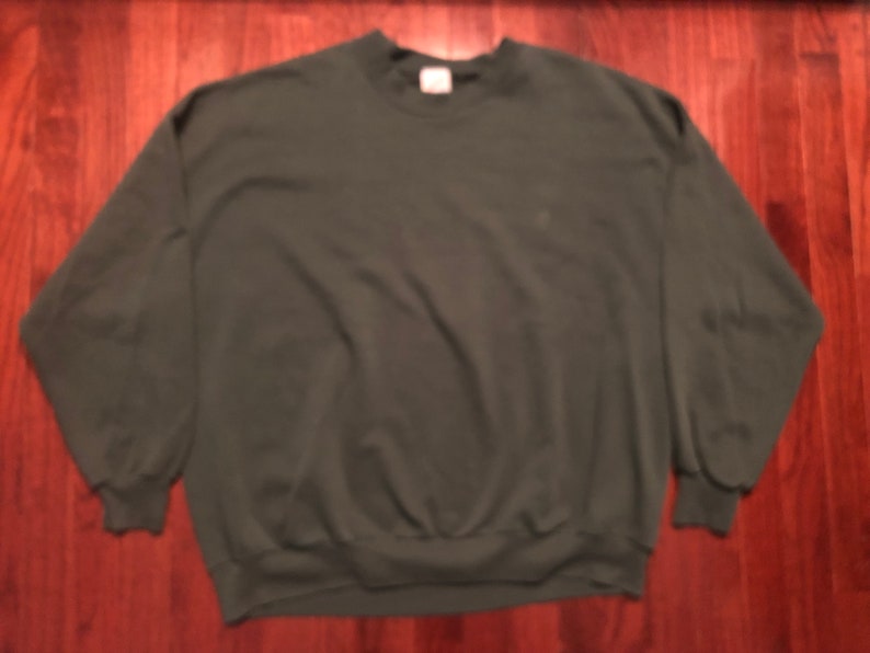 3XL 90/'s Jerzees men/'s sweatshirt green vintage crew neck crewneck 1990/'s plain blank XXXL