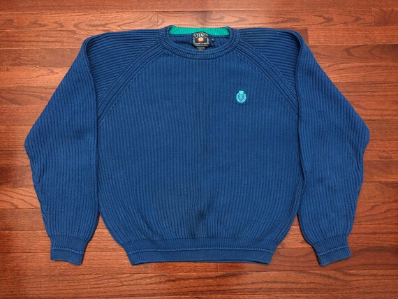 Vintage blue ralph lauren knit sweater sales