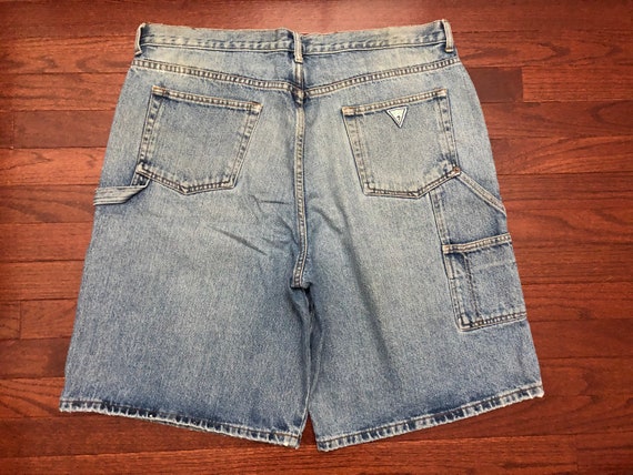 Size 38 90's Guess Jeans carpenter shorts men's b… - image 4
