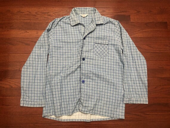 Gran pijama vintage Sears Perma Perma top button up shirt blue | Etsy España