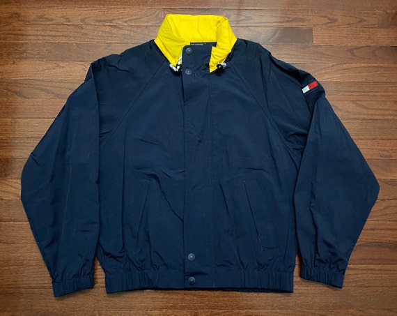 yellow and blue tommy hilfiger jacket