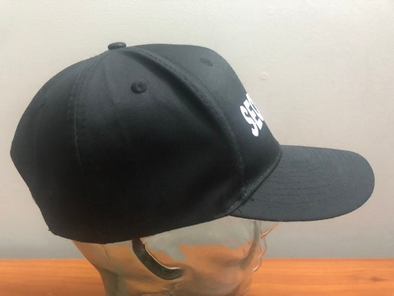 90's SECURITY snapback hat baseball cap black whi… - image 5