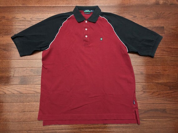 XL 90's Nautica Golf polo shirt men's red black w… - image 1