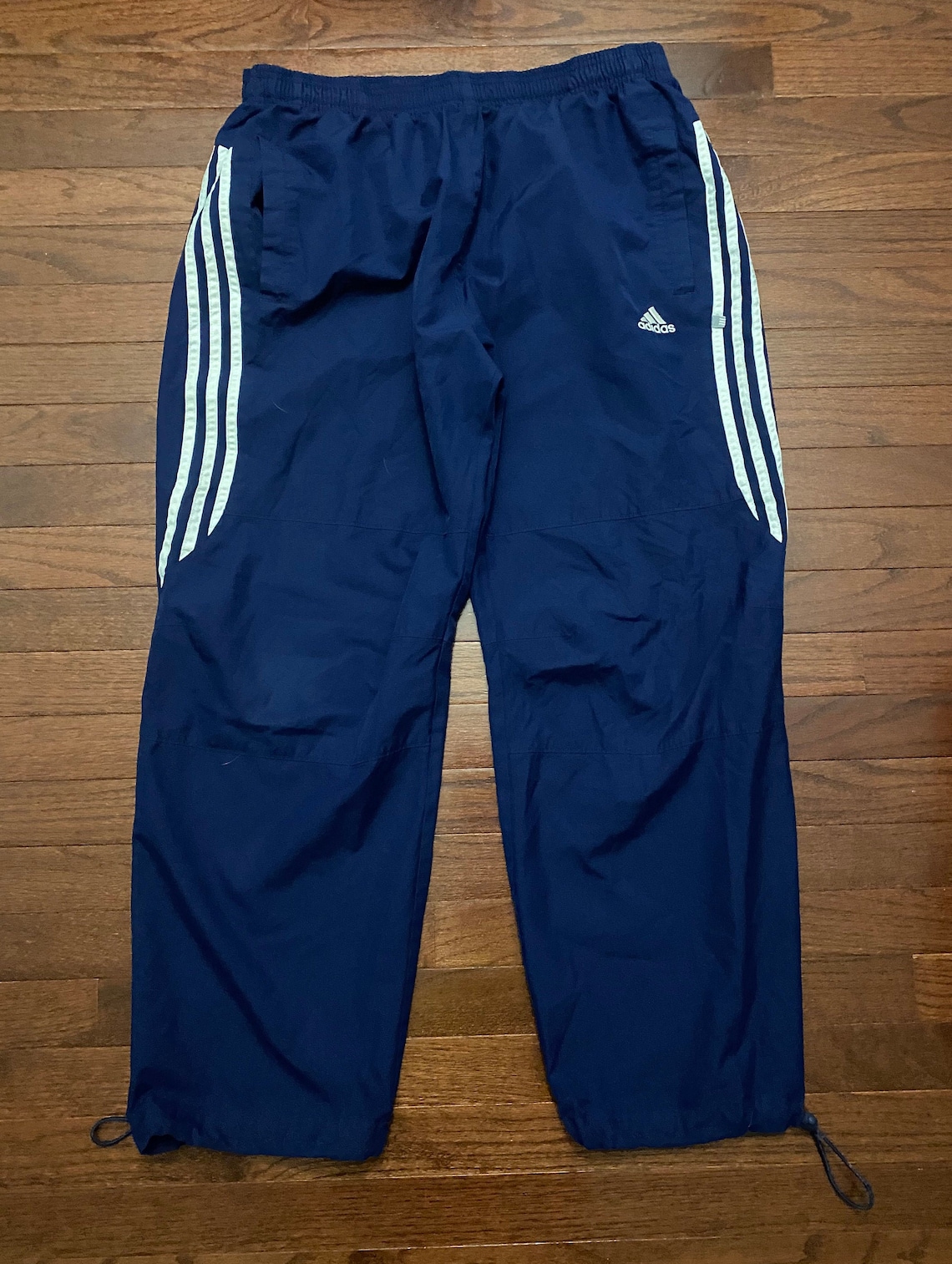 Large 2001 Adidas track pants men's dark blue white swishy | Etsy