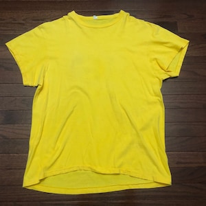 XL 70&#39;s Southern Athletic men&#39;s T shirt yellow w/ blue #&#39;s jersey baseball softball vintage 1970&#39;s single stitch E