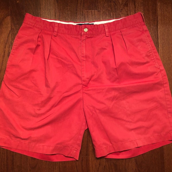 Size 38 90's Polo Golf Ralph Lauren Classic Golf Shorts men's red vintage 1990's shield E