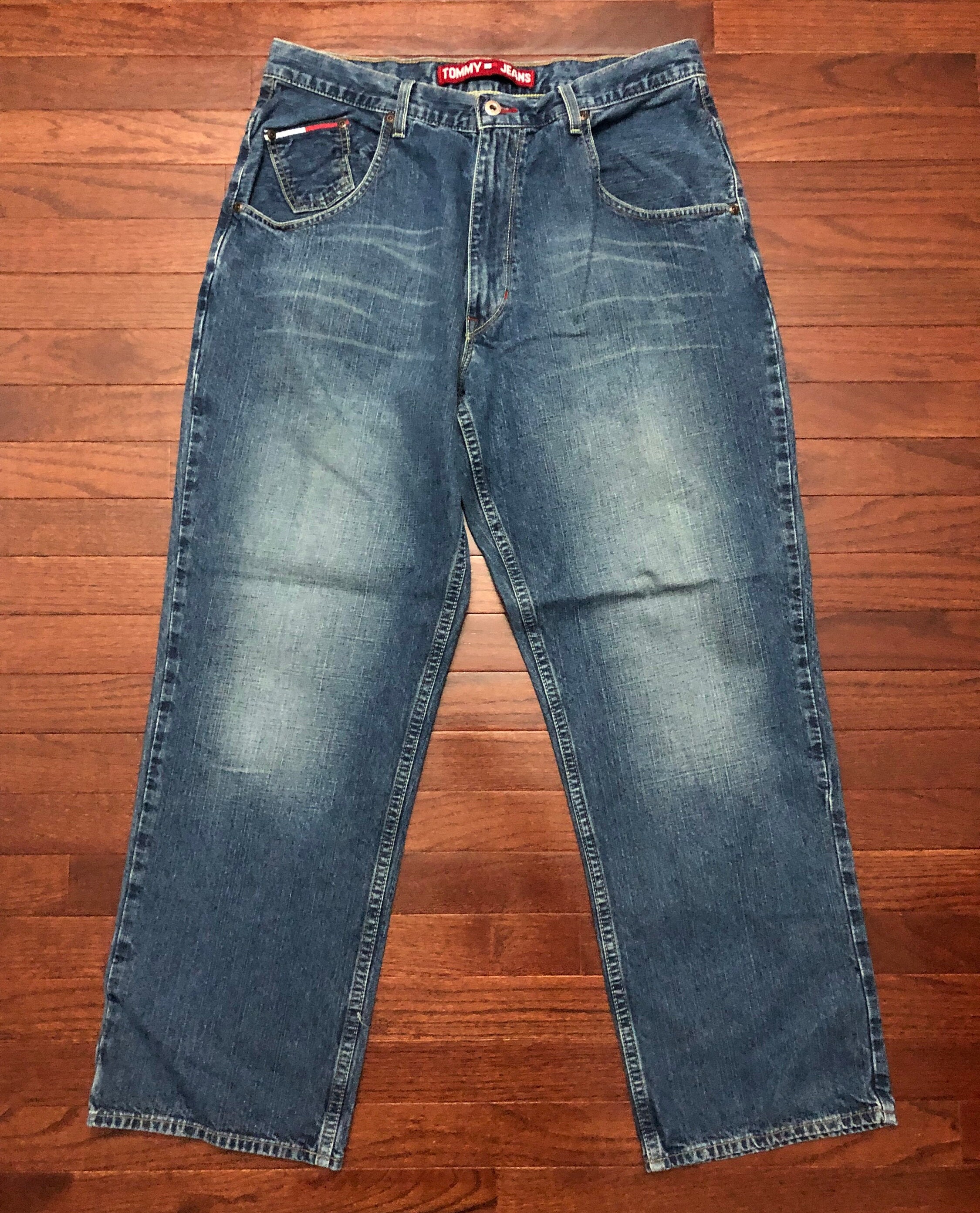 Vtg Tommy Hilfiger Flag Loop Denim Blue 90's Carpenter Jeans 36