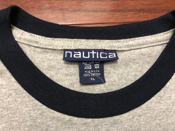 NEW XL 90's Nautica T shirt men's gray blue vinta… - image 4