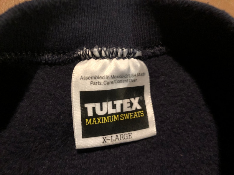 XL 90/'s West Virginia University men/'s sweatshirt vintage crewneck blue gold white 1990/'s Tultex Mountaineers