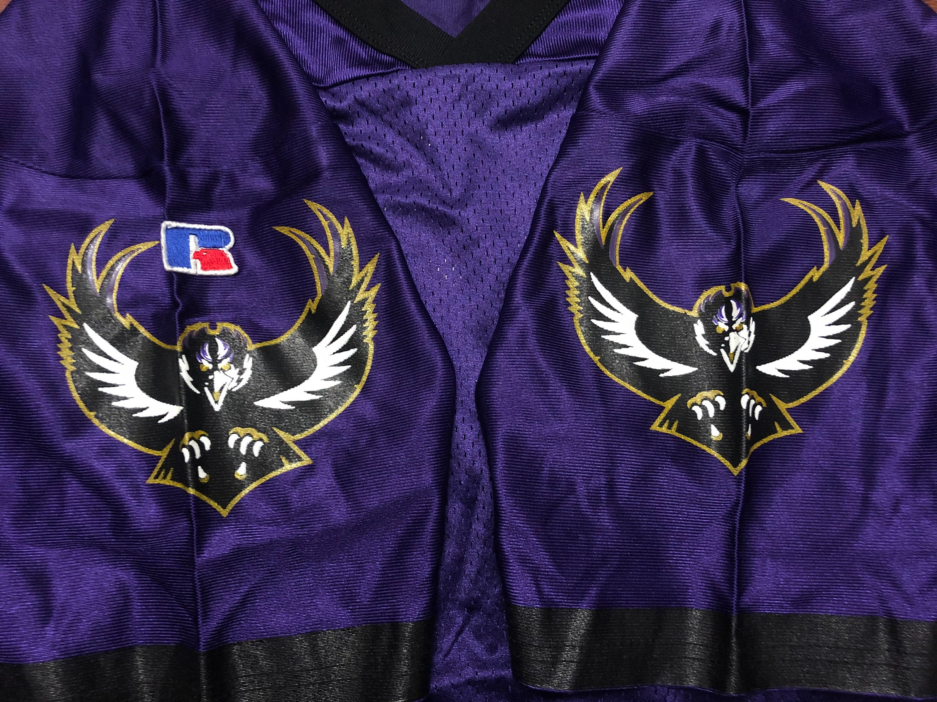 Men's Baltimore Ravens Antigua Purple Team Logo Throwback Pace