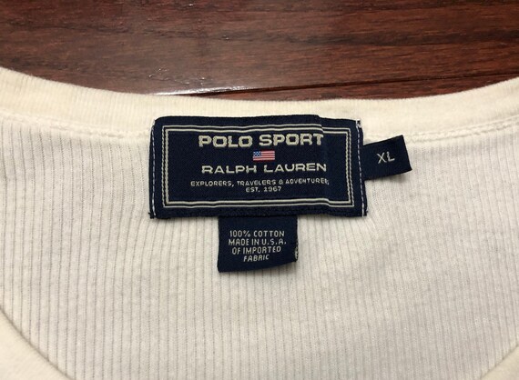 XL 90's Polo Sport Ralph Lauren ribbed T shirt me… - image 4