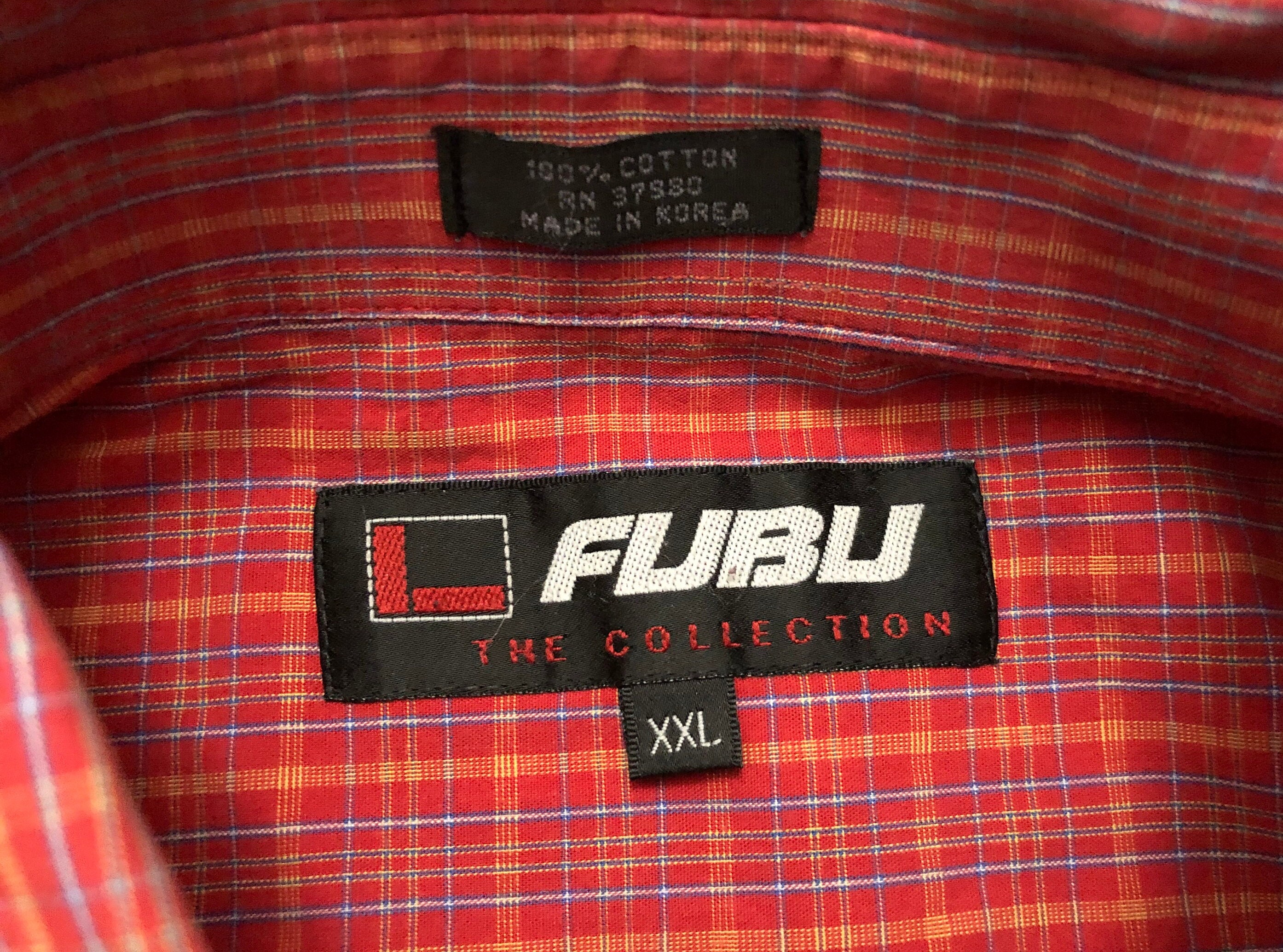 FUBU 90s ヴィンテージラグビーシャツ (XXL) Fubu Athletic NBA Mens XXL Rugby Shirt Black Purple Striped