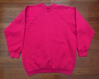 Ladies 90's XL Fruit of the Loom Casualwear women's crew sweatshirt crewneck pink vintage 1990's