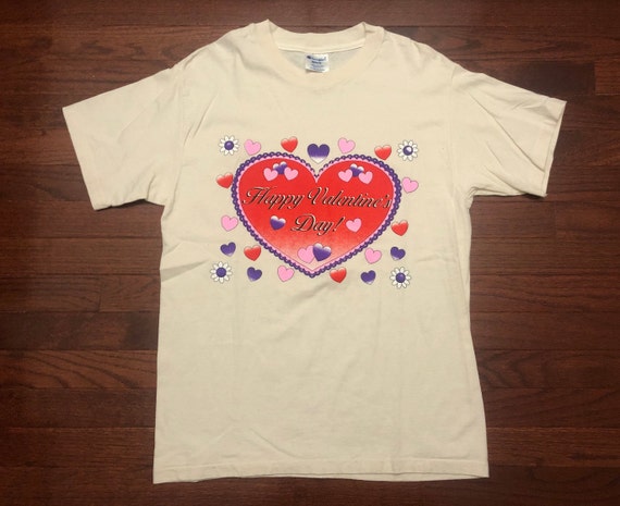 Medium 80's Happy Valentine's Day T shirt men's w… - image 1