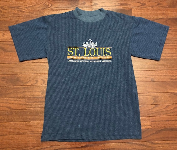 Medium 80's St. Louis Missouri Men's T Shirt Blue Bronze Gateway