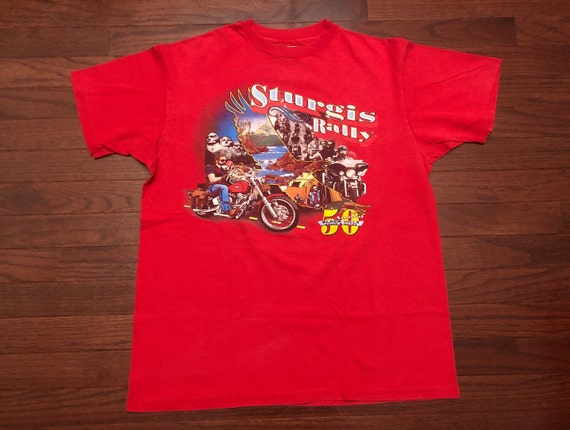 Large 1990 Harley Davidson Motorcycles Sturgis South Dakota T 