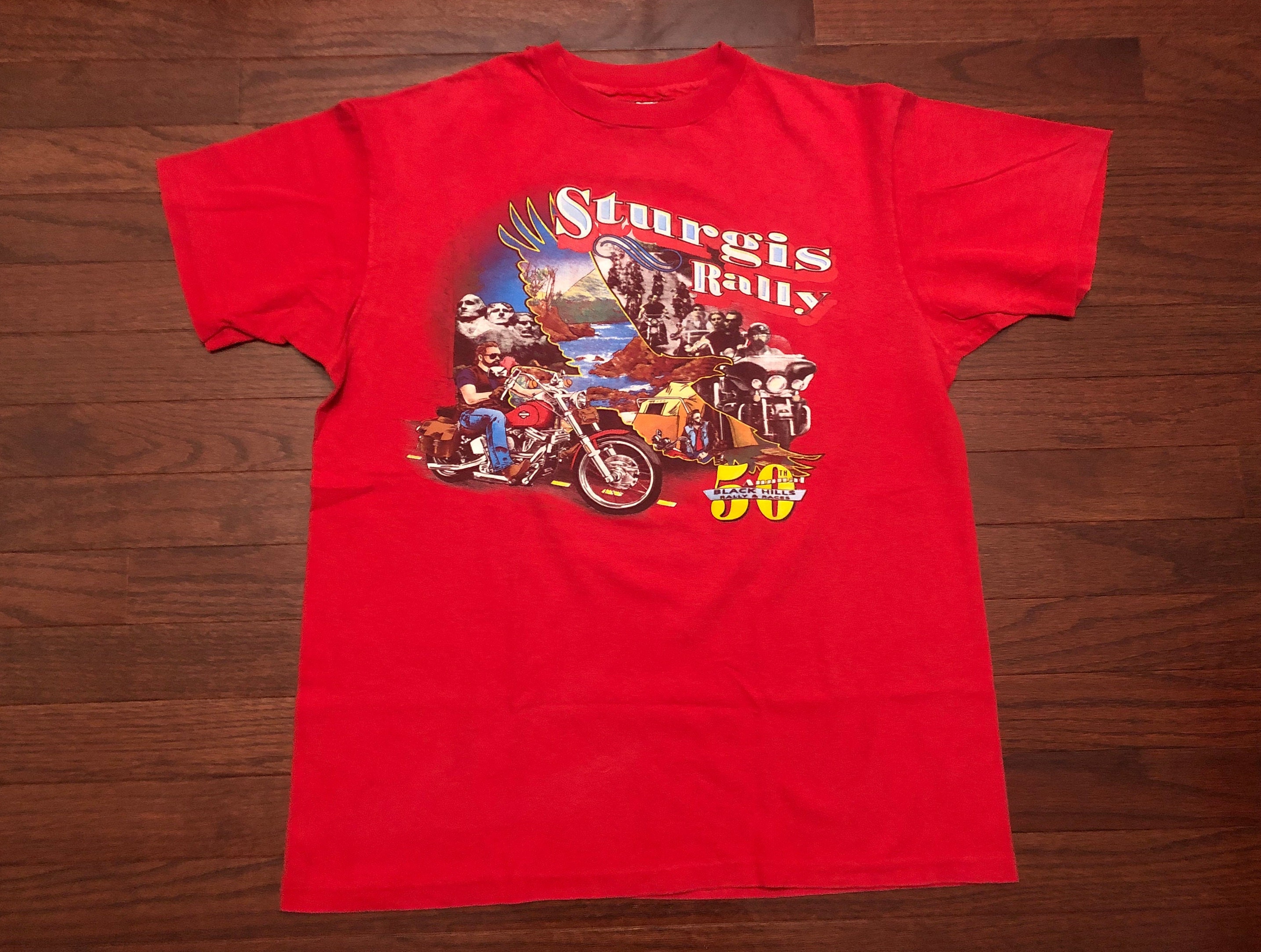 Sturgis 2017 Black Hills Rally 77th Anniversary Short Sleeve T Shirt Patriotic