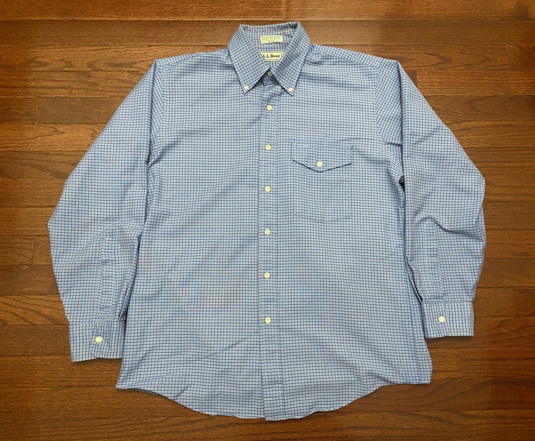 XL 1997 L.L. Bean Men's Button Down Collar Shirt Blue Made - Etsy