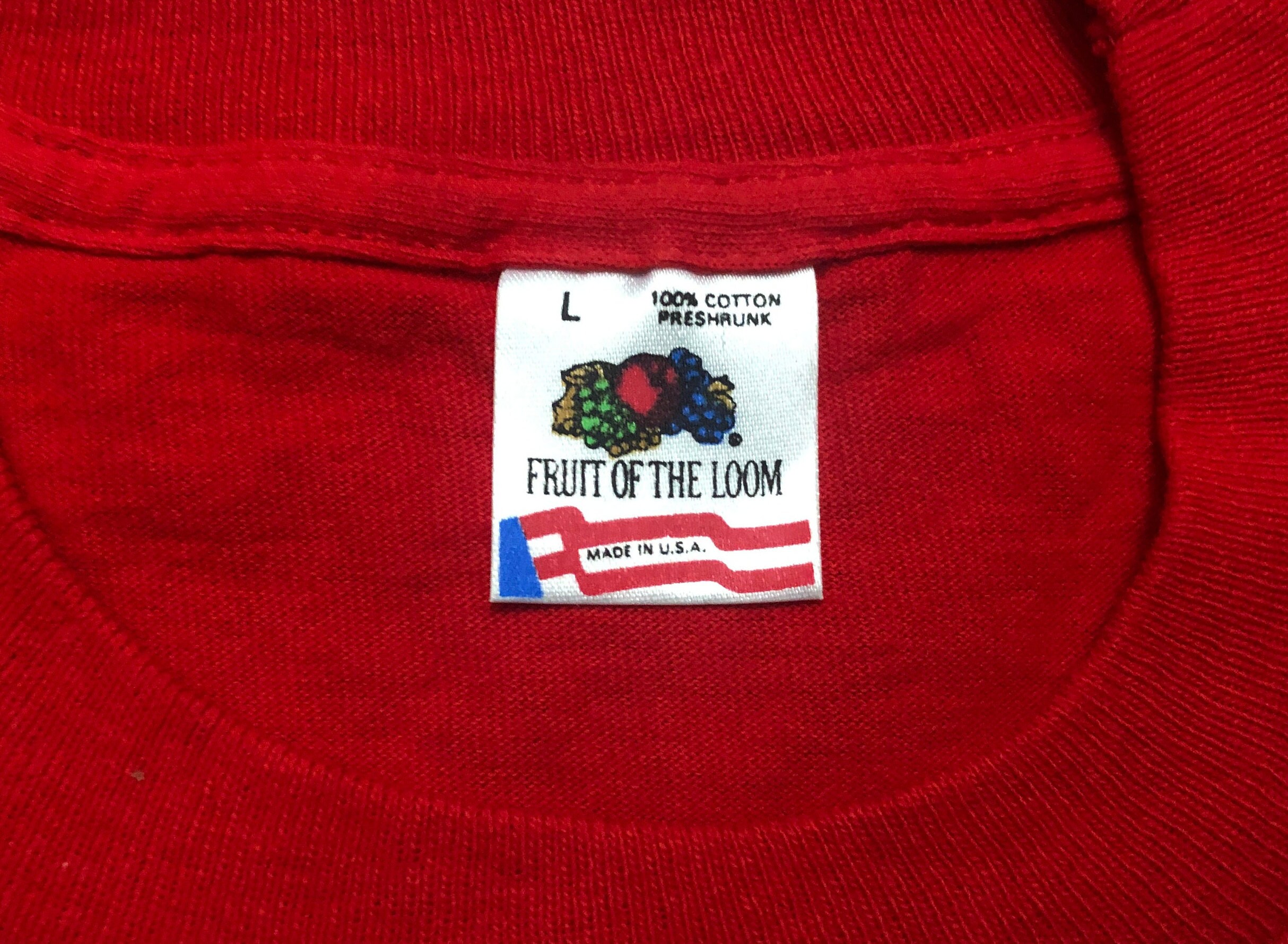 NEW Large 90's Fruit of the Loom One Pocket Blank T Shirt Men's