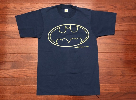 Medium 70's Batman DC Comics men's T shirt blue n… - image 1