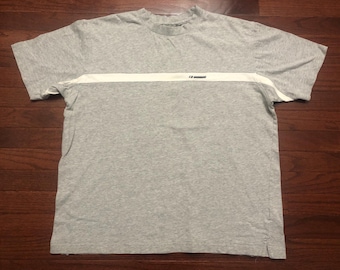 XL vintage Nike T shirt men's gray white embroidered logo swoosh sportswear E