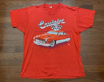 XL 1987 Cruisin' 1951 Mercury Coupe T shirt men's vintage red gray 1980's Screen Stars classic car 80's E