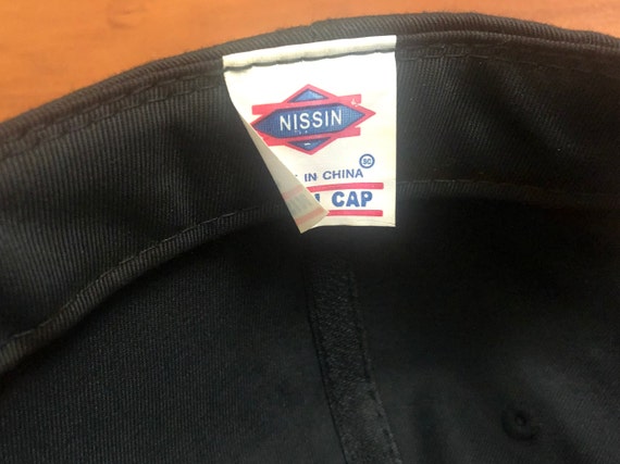 90's SECURITY snapback hat baseball cap black whi… - image 7