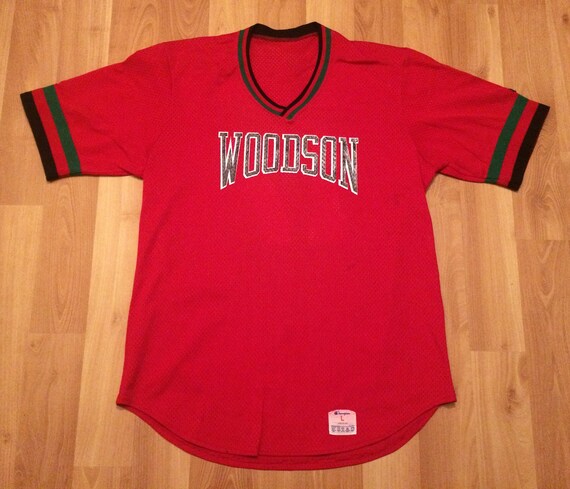 black red baseball jersey