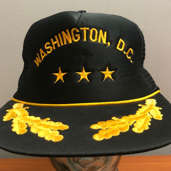 80's Washington D.C. snapback Admirals cap baseball hat black gold vintage 1980's E