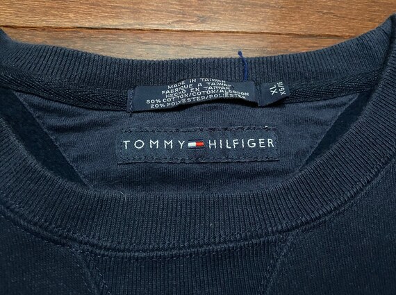 XL 2001 Tommy Hilfiger sweatshirt men's blue w/ g… - image 4