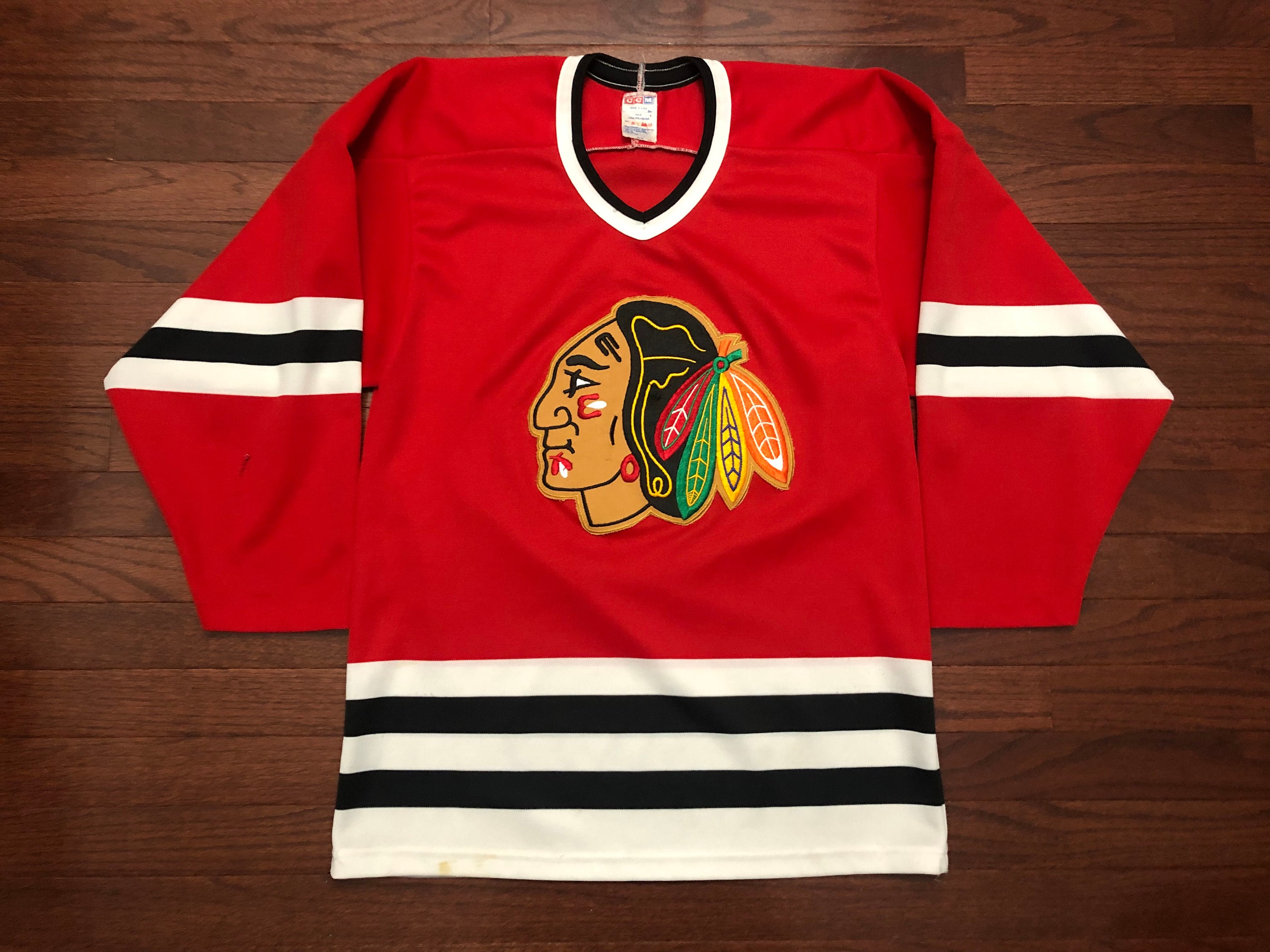 Vintage 80s CCM Chicago Blackhawks Usa Nhl Ice Hockey Nhl 