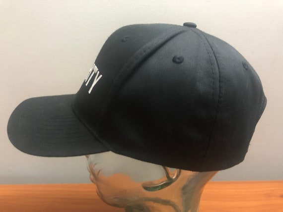 90's SECURITY snapback hat baseball cap black whi… - image 3
